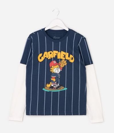 Remera Manga Larga Garfield Baseball - Talle 5 a 14 años