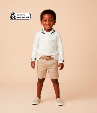 Camisa Infantil en Malla Waffle con Cuello Polo – Talle 1 a 5/6 años