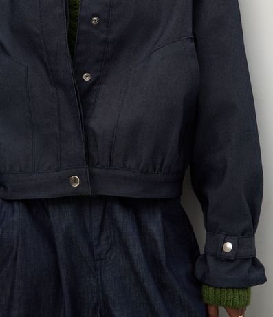 Campera Bomber en Jeans con Bolsillos 4