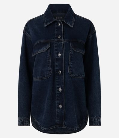 Campera Overshirt en Jeans con Bolsillos Delanteros 5