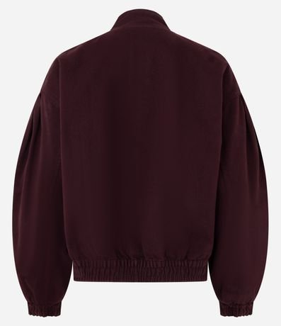 Campera Bomber en Sarga con Botones Forrados y Ajustes 7