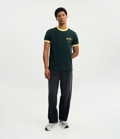 Remera Deportiva Dry con Lettering Brasil Bordado 3