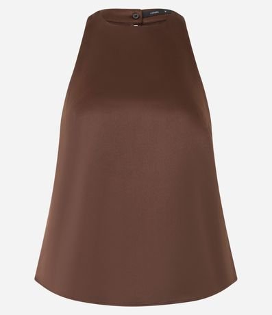 Blusa Satinada con Escote Halter 5