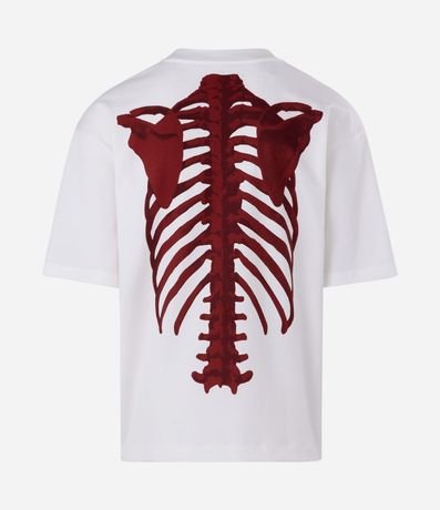 Remera Overboxy en Algodón con Estampado Lettering Brutal y Esqueleto 2