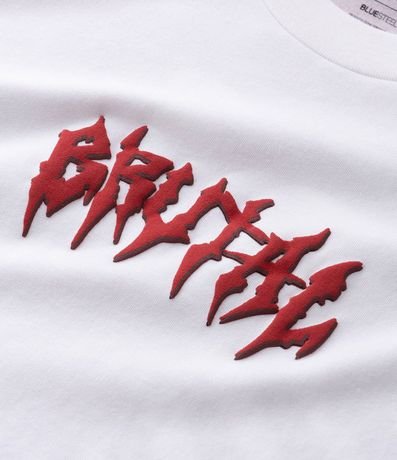 Remera Overboxy en Algodón con Estampado Lettering Brutal y Esqueleto 4