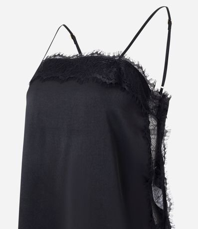 Blusa Satinada con Escote Cuadrado y Encaje Aplicado 6