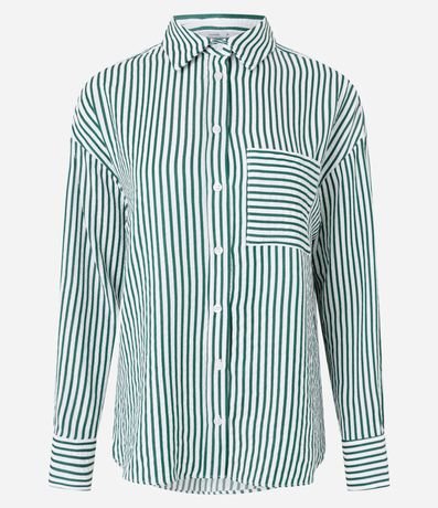 Camisa en Tricolina con Estampa Rayada 5