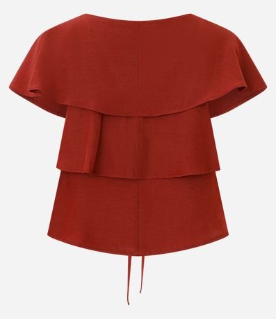 Blusa en Viscosa con Volados y Lazo Delantero 6