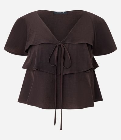 Blusa en Viscosa con Volados y Lazo Delantero 5