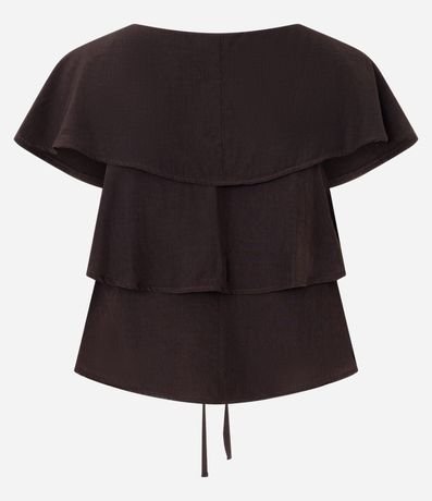Blusa en Viscosa con Volados y Lazo Delantero 6