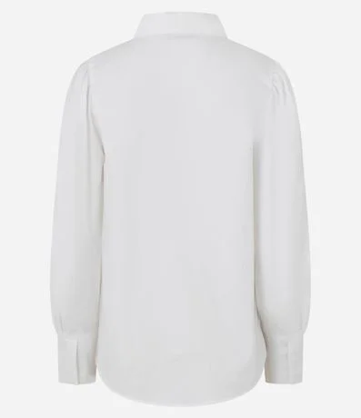 Blusa en Algodón con Manga Abullonada y Cuello Lazo 2
