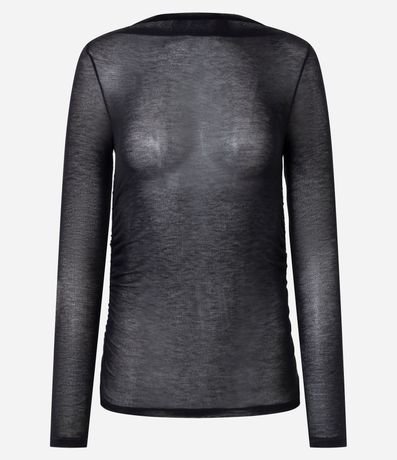 Blusa Manga Larga con Transparencia Sutil 5