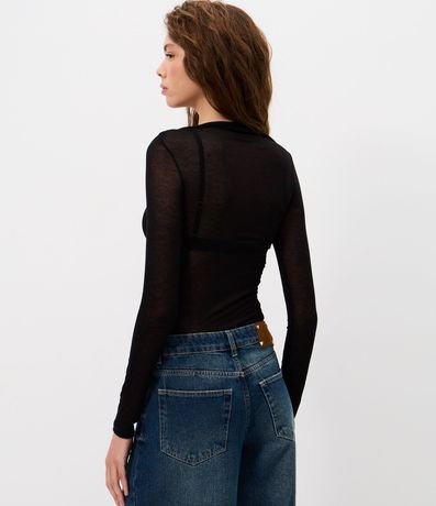 Blusa Manga Larga con Transparencia Sutil 4