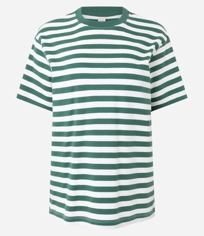 Remera Oversized en Algodón con Rayas Horizontales 4
