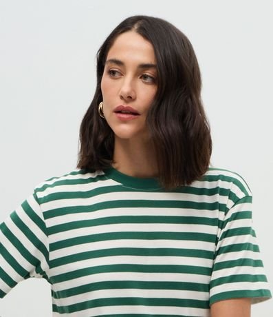 Remera Oversized en Algodón con Rayas Horizontales 3