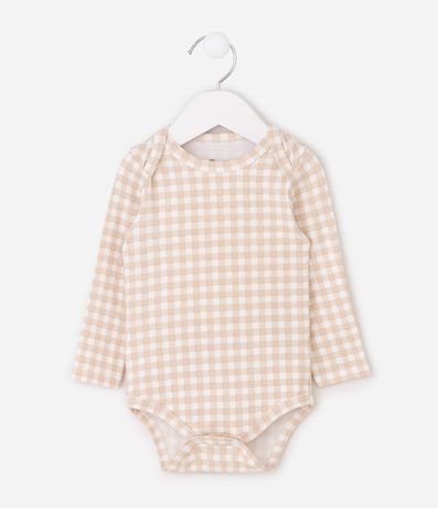Body Infantil Vichy Manga Larga - Talle O a 18 Meses