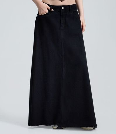 Falda New Midi en Jeans con Ruedo Hilo y Recortes 2