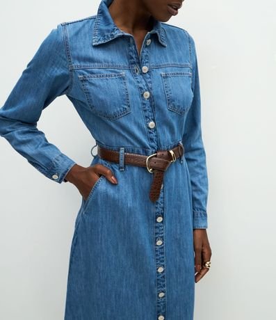 Vestido Midi en Jeans con Manga Larga 4