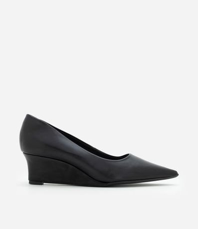 Zapato Tacones Anabela en PU con Punta Fina y Salto Mediano 2