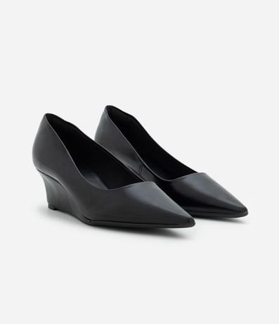 Zapato Tacones Anabela en PU con Punta Fina y Salto Mediano 3