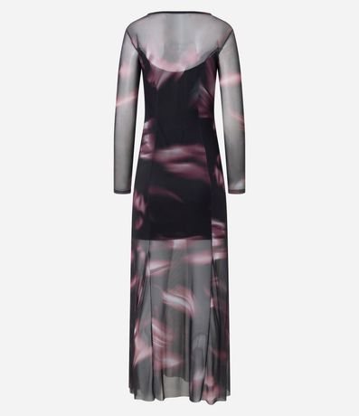 Vestido Midi en Tule con Efecto Manchado y Recortes en el Ruedo 7