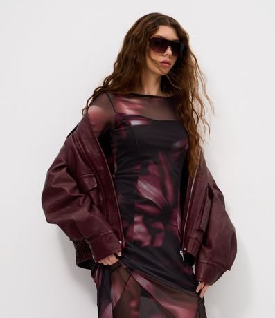 Vestido Midi en Tule con Efecto Manchado y Recortes en el Ruedo 2