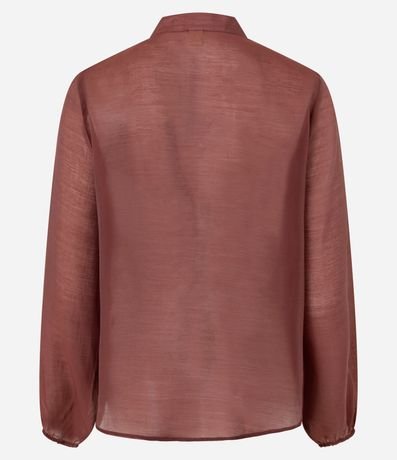 Blusa Amplia en Organza con Escote en V y Volados 8