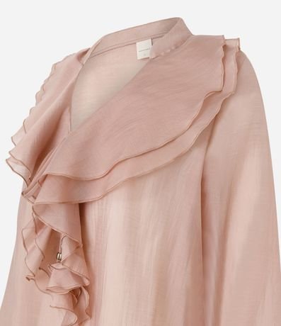 Blusa Amplia en Organza con Escote en V y Volados 7