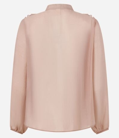 Blusa Amplia en Organza con Escote en V y Volados 8