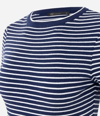 Blusa Regular en Punto con Estampado Rayada 6