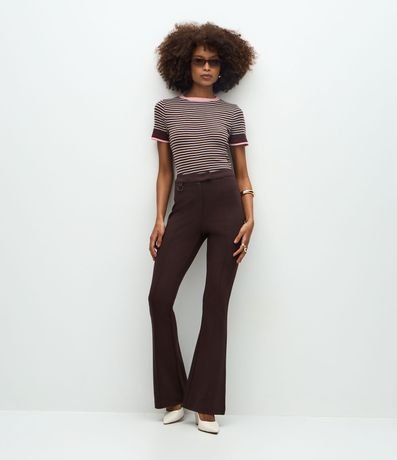 Blusa Regular en Punto con Estampado Rayada 2