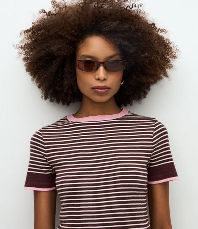 Blusa Regular en Punto con Estampado Rayada 3