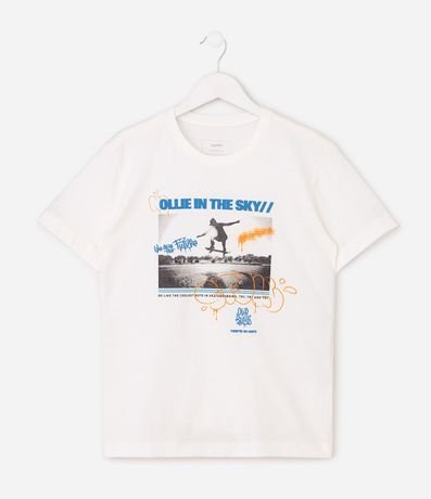 Remera Infantil Skate con Estampa en Puff - Talle 5 a 14 años