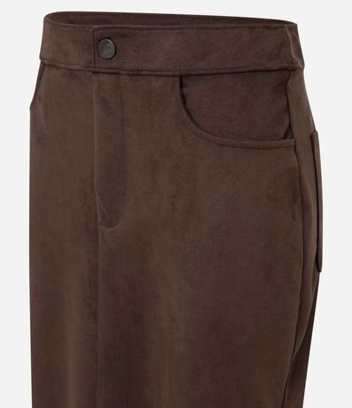 Pollera Midi en Gamuza con Bolsillos 6