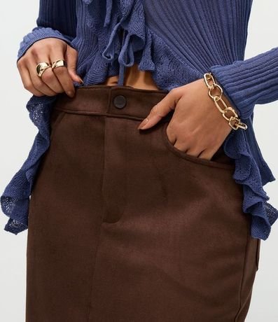 Pollera Midi en Gamuza con Bolsillos 4