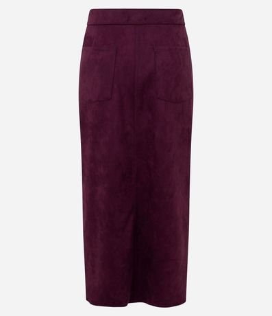 Pollera Midi en Gamuza con Bolsillos 3