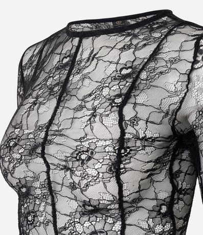 Blusa en Encaje Delicada con Mangas Largas 6