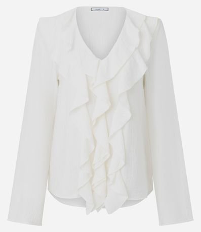 Blusa en Viscosa con Volados en el Escote 5