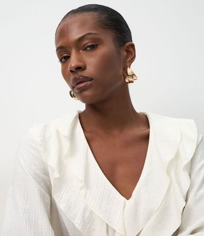 Blusa en Viscosa con Volados en el Escote 3