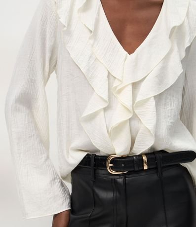 Blusa en Viscosa con Volados en el Escote 4