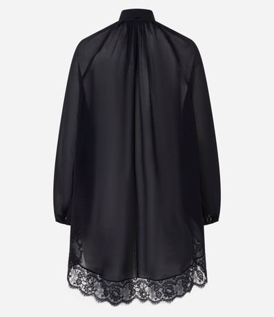 Blusa en Chiffon con Cuello Lazo y Encaje en el Ruedo 6
