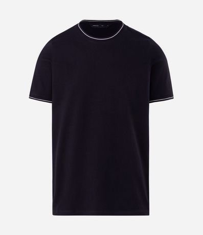 Remera Manga Corta con Detalles Contrastantes