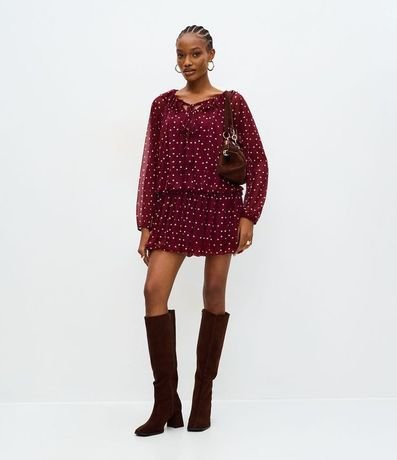 Vestido Balonê Corto con Estampa de Lunares 2