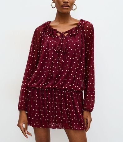 Vestido Balonê Corto con Estampa de Lunares 4