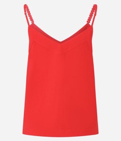 Blusa en Viscosa con Escote V y Lunares en el Bretel 3