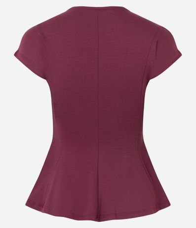 Blusa Manga Corta en Punto Roma con Escote V 2