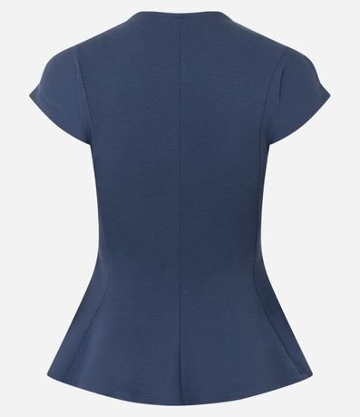 Blusa Manga Corta en Punto Roma con Escote V 2