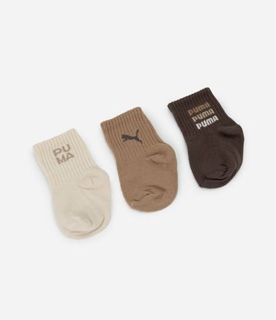 Kit 03 Pares de Medias Infantil Cano Mediano Puma – Talle 0 a 12 Meses 2
