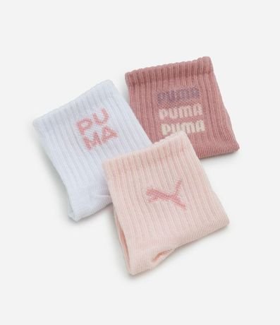 Kit 03 Pares de Medias Infantil Cano Mediano Puma – Talle 0 a 12 Meses 3