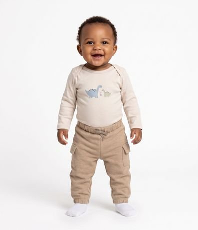 Pantalón Infantil en Algodón con Felpa y Bolsillo Lateral – Talle 0 a 18 Meses